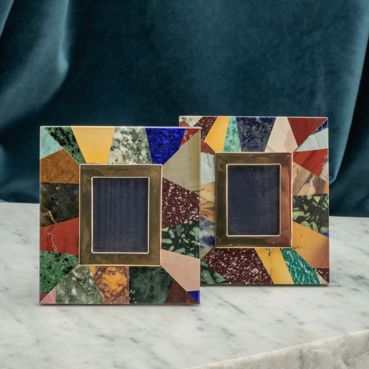Pair of Small Patchwork Stone Frames