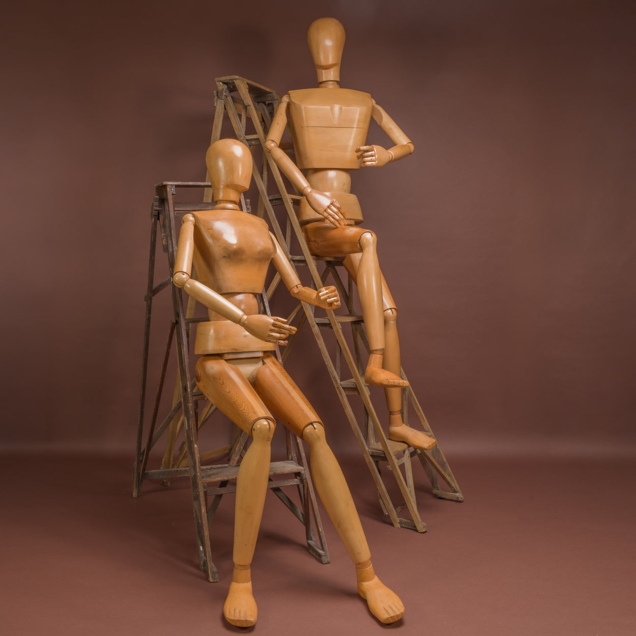 Pair of Wooden Mannequins