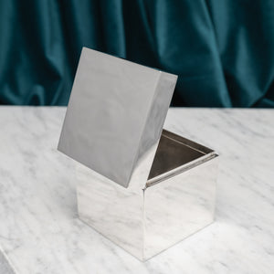 Polished Silver Cube Box