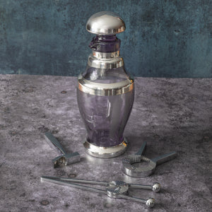 Glass and Silver Cocktail Shaker