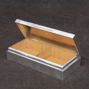Ridged Silver Cigarette Box