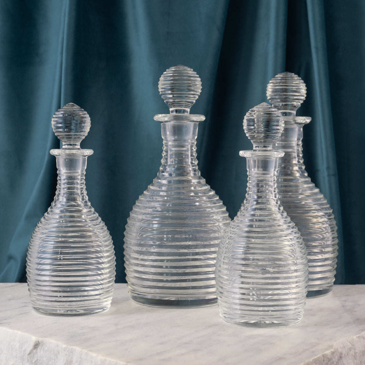 Set of Four Cut Glass Decanters