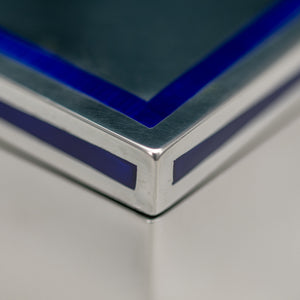 Silver Box with Blue Enamel Decoration