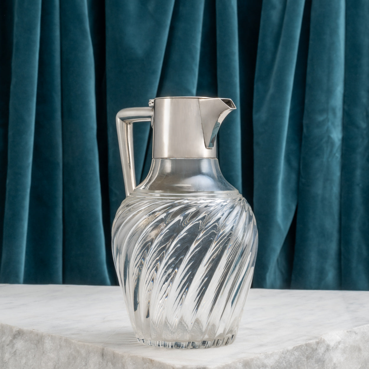 Silver Topped Cut Glass Claret Jug