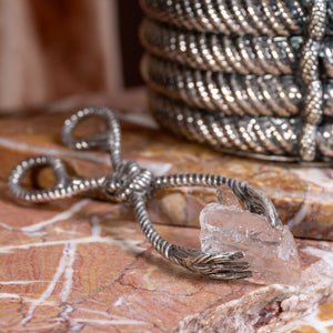 Silver Plated Rope Ice Cube Bucket and Ice Tongs Set
