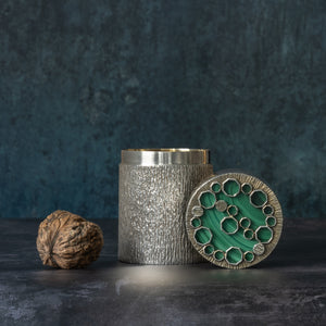 Silver and Malachite Canister