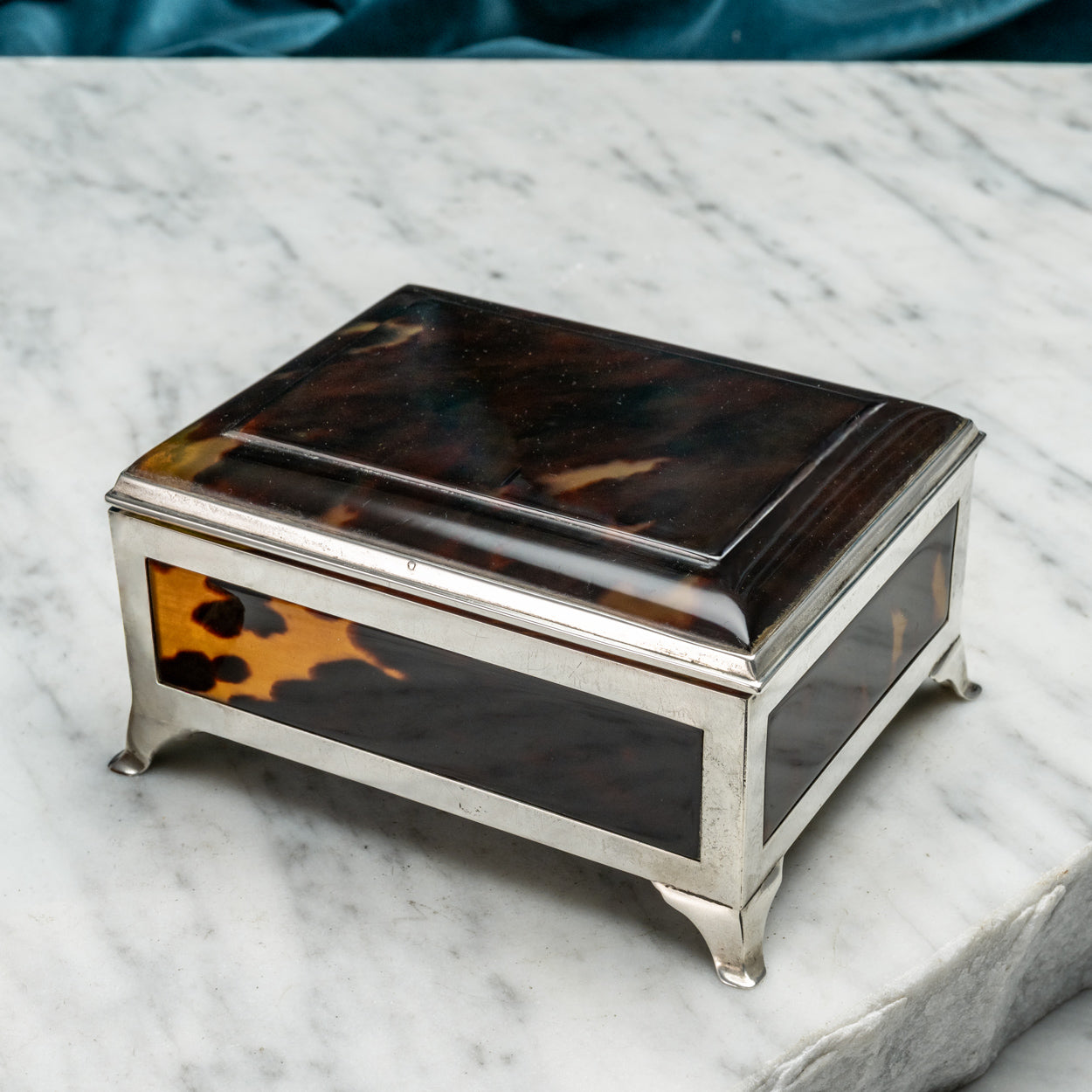 Tortoiseshell and Silver Casket