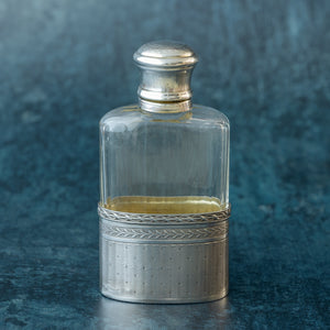 Small Silver and Cut Glass Flask