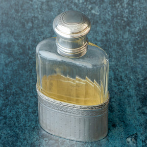 Silver and Cut Glass Flask