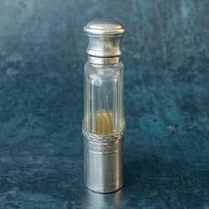 Small Silver and Cut Glass Flask