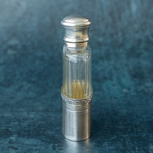 Small Silver and Cut Glass Flask