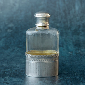 Silver and Cut Glass Flask