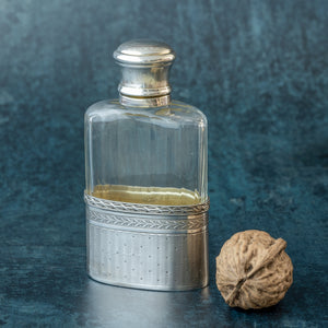 Small Silver and Cut Glass Flask