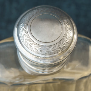 Silver and Cut Glass Flask