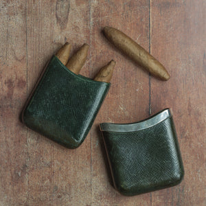 Small Green Leather Cigar Case
