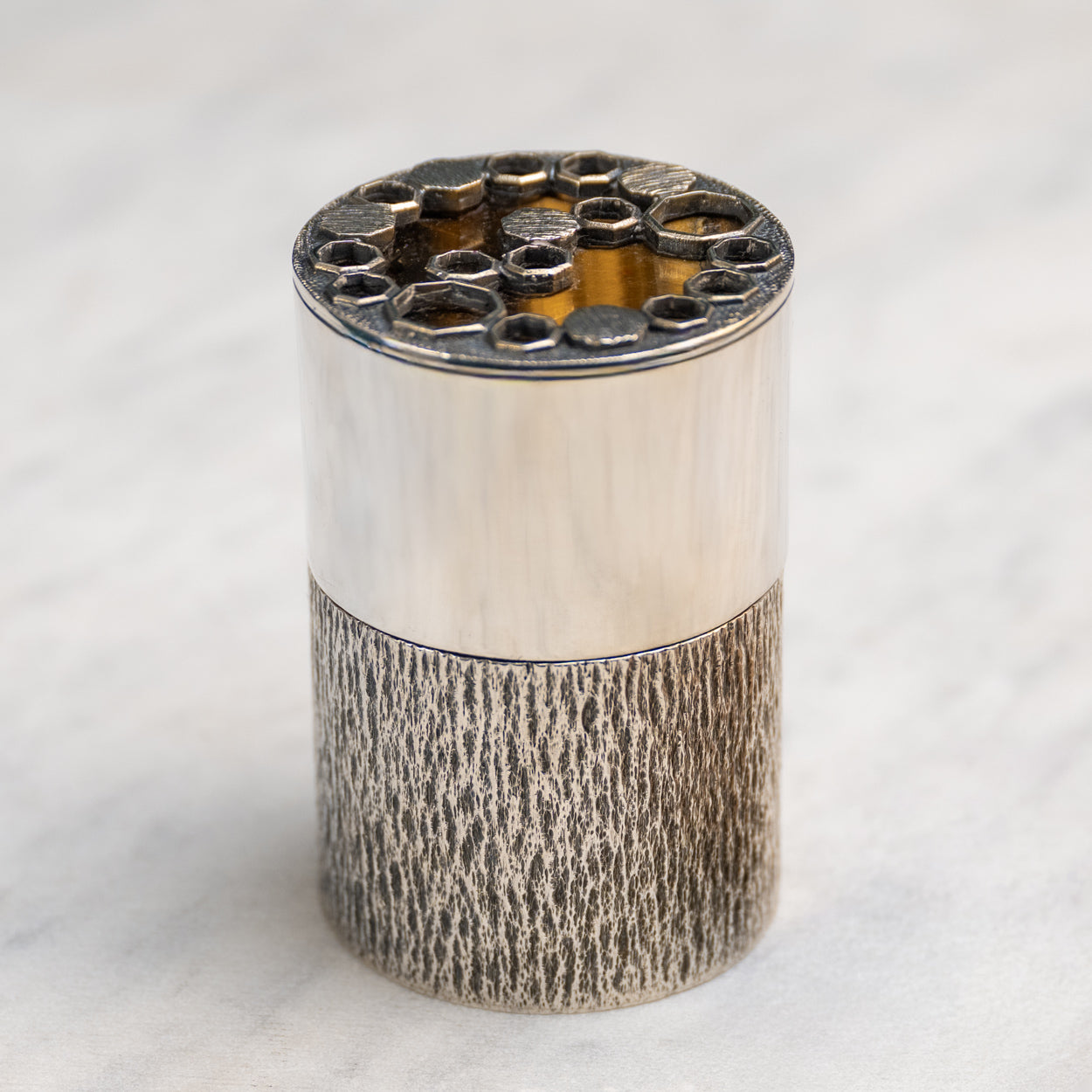 Smaller Silver and Tiger's Eye Canister