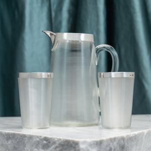 Set of 'Striker' Glass Beakers and Jug