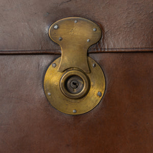 Dark Tan Flap-over Leather Briefcase