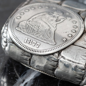 Silver Coin Vesta/Match Case