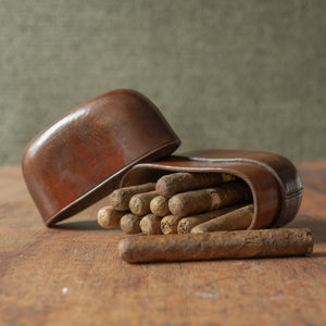 Large Victorian Leather Cigar Case