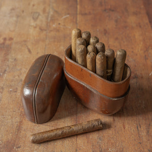 Large Victorian Leather Cigar Case