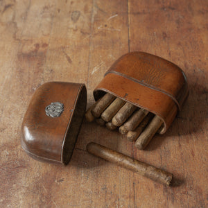 Large Victorian Leather Cigar Case