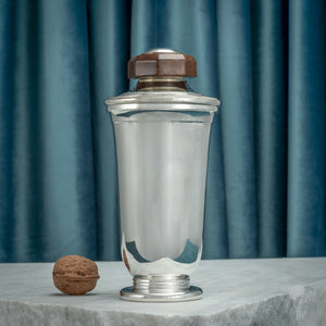 Wooden Topped Silver Plated Cocktail Shaker