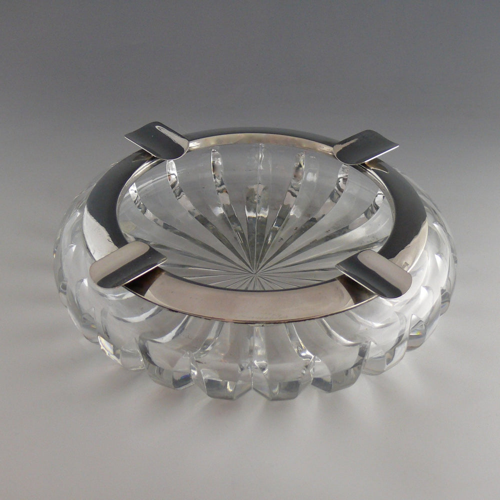 Cut Glass and Silver Four Rest Ashtray