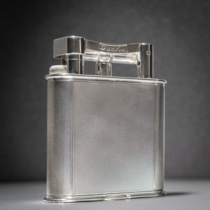 Dunhill 'Giant' Lighter with Silver Plated Engine Turned Finish