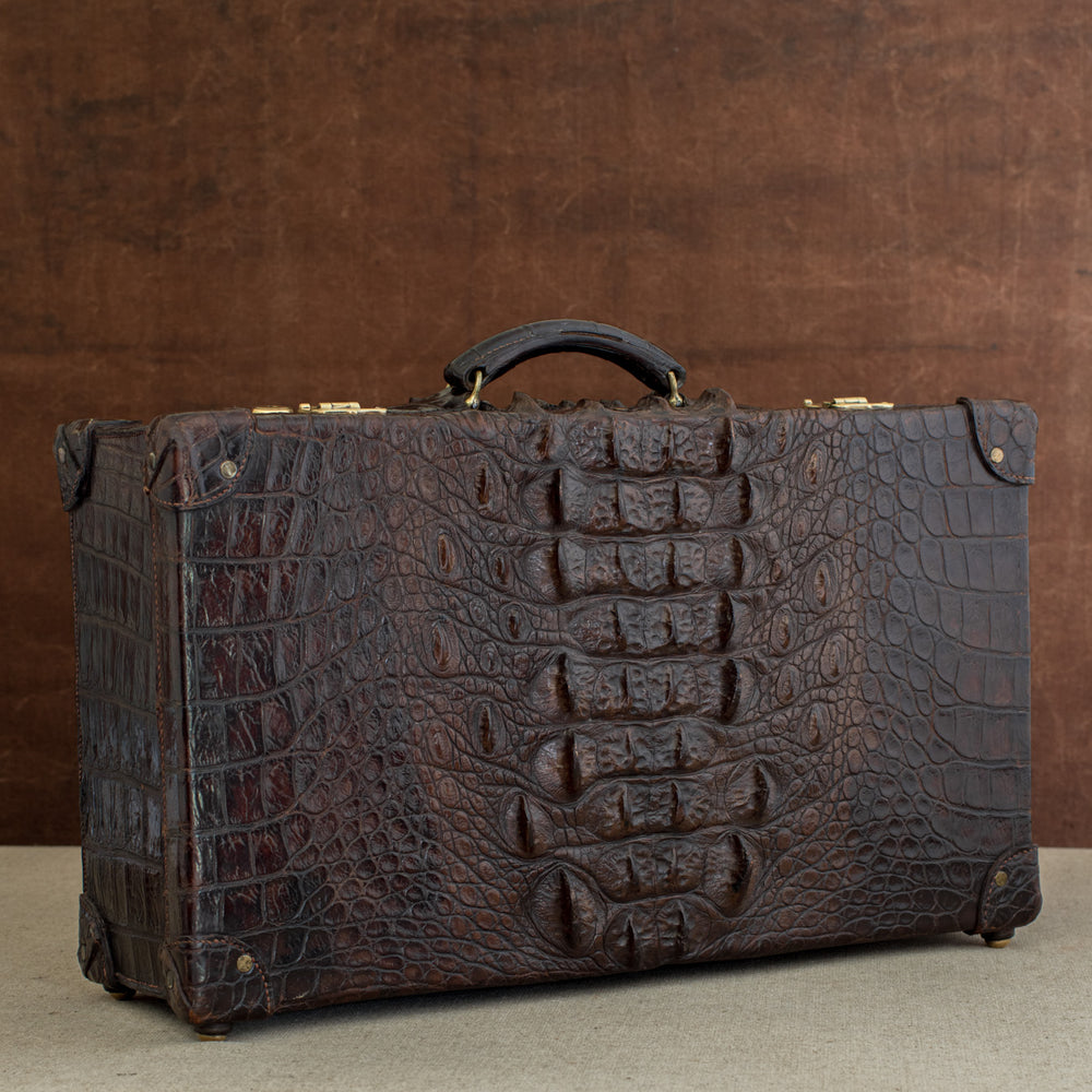 Large Hornback Crocodile Skin Suitcase