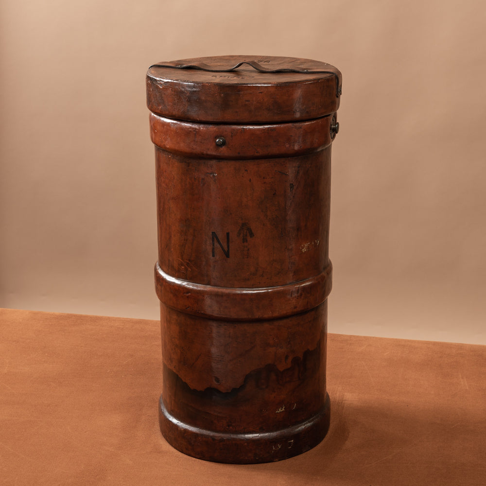 Large Leather Cordite Carrier with Lid