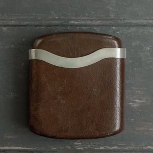 Large Pigskin Cigar Case with Silver Band