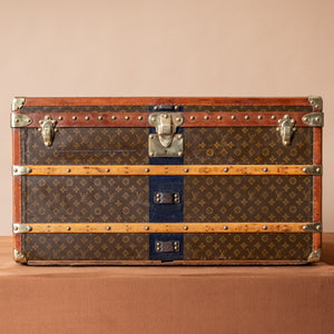 Past auction: Large Louis Vuitton monogrammed steamer trunk circa