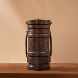 Pair of Large Leather Cordite Carriers with Lids