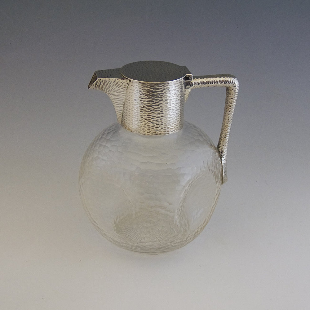 Hammered Silver and Glass Claret Jug