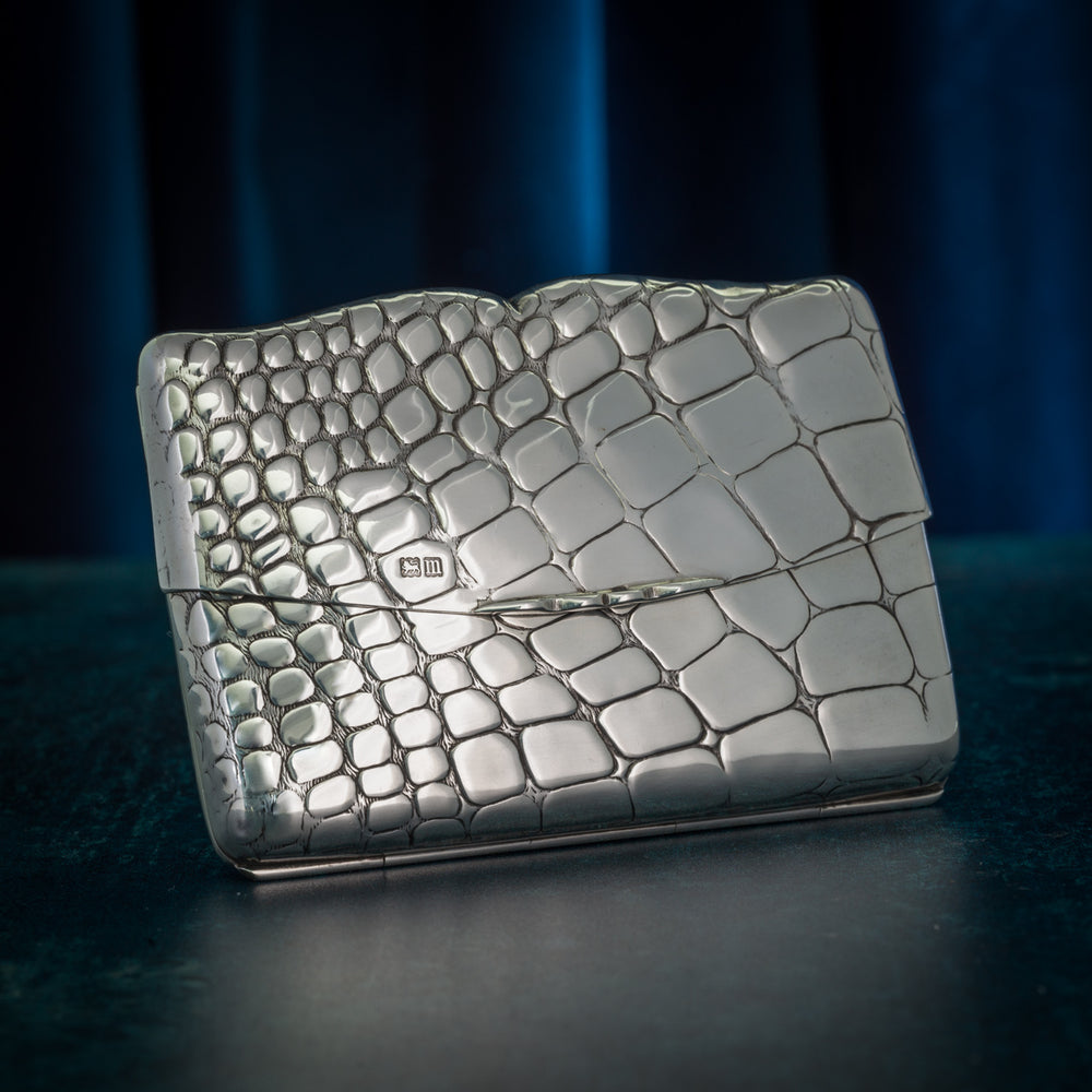 Silver Crocodile Skin Pattern Coin Purse