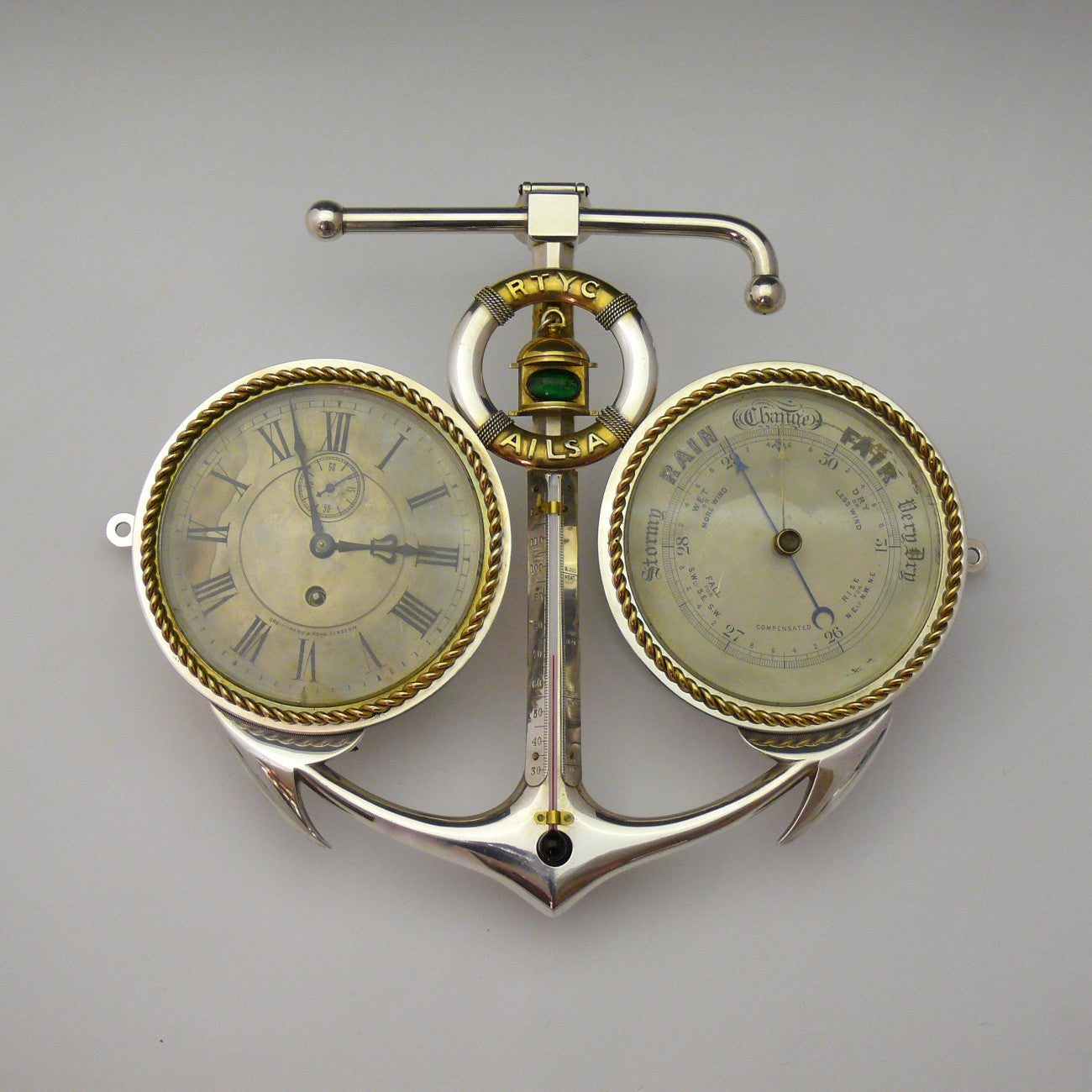 Rare Yacht fitting; Clock, Barometer and Themometer Set Bentleys London
