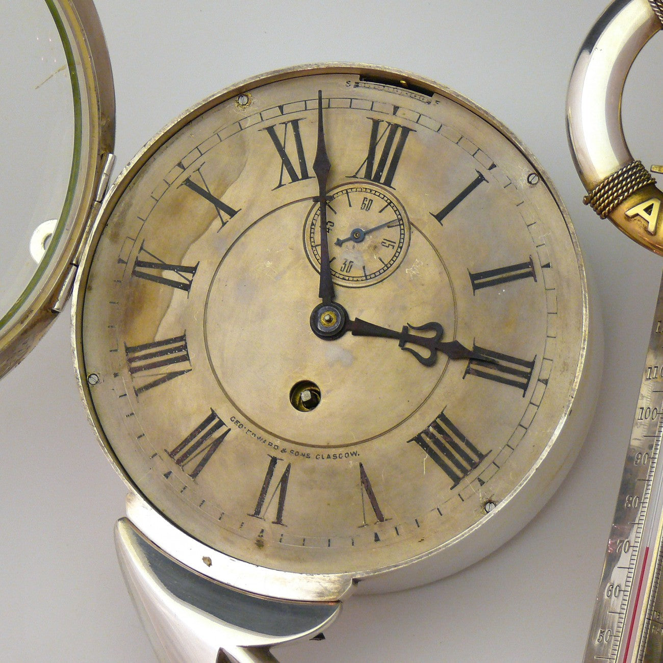 Rare Yacht fitting; Clock, Barometer and Themometer Set Bentleys London