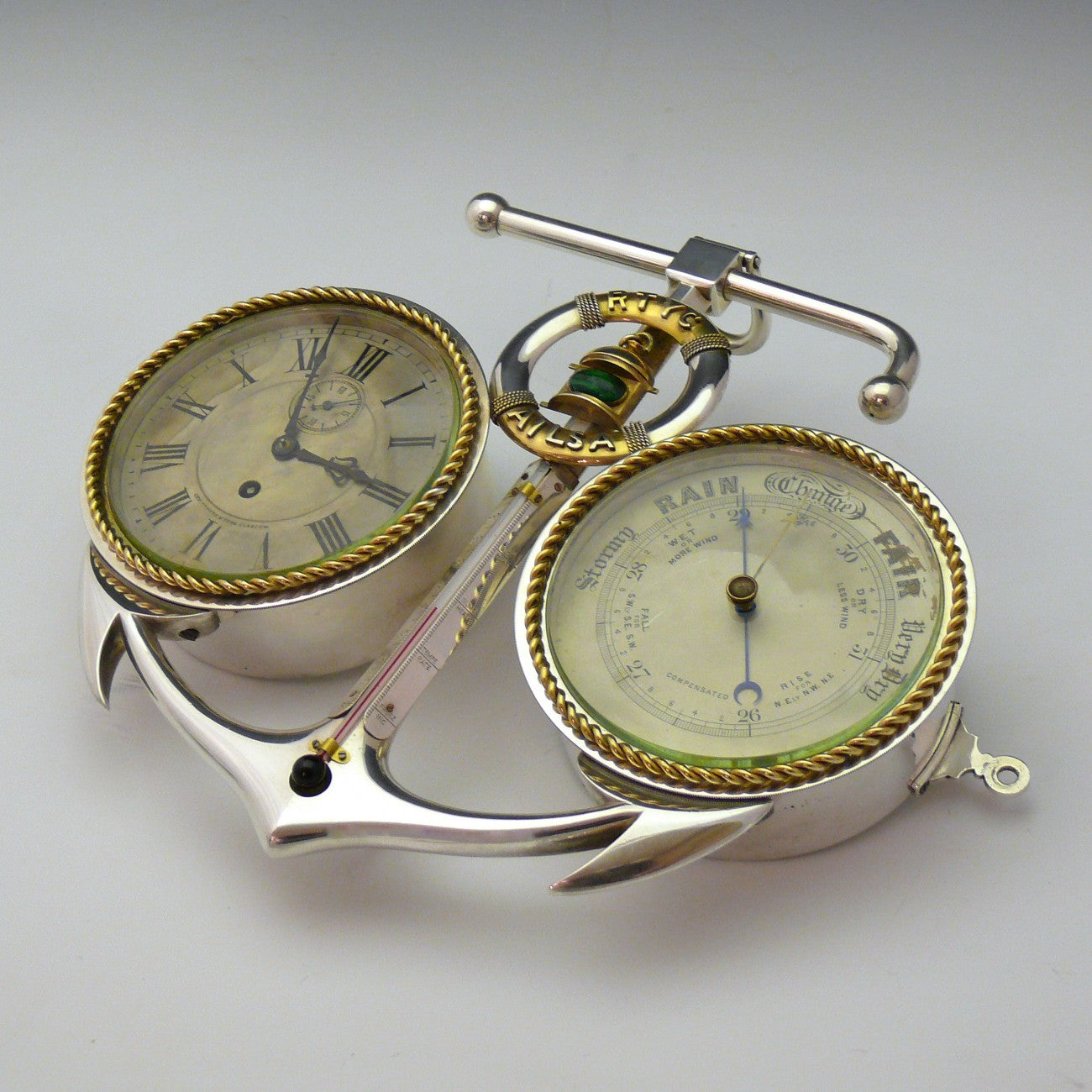 Rare Yacht fitting; Clock, Barometer and Themometer Set Bentleys London