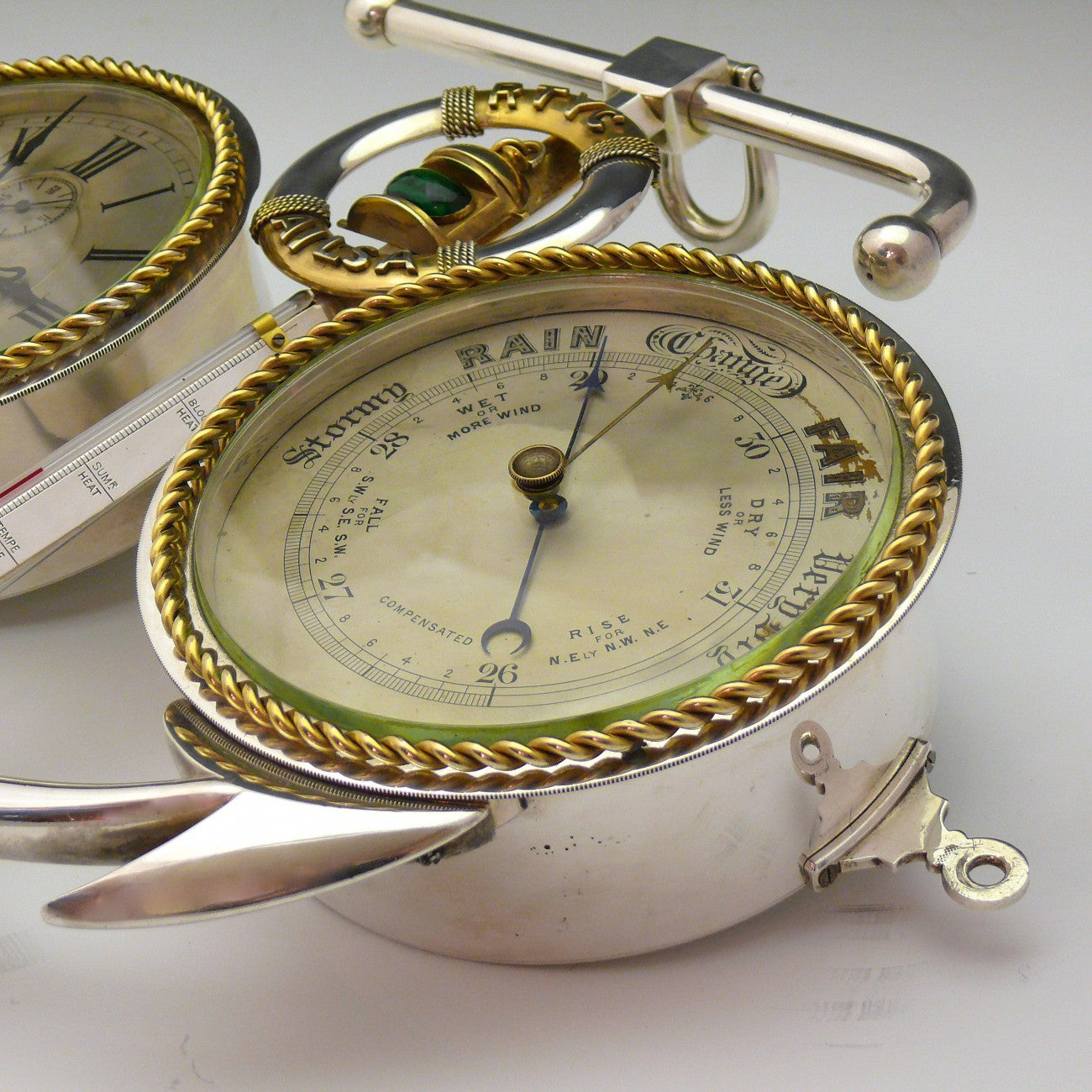 Rare Yacht fitting; Clock, Barometer and Themometer Set Bentleys London