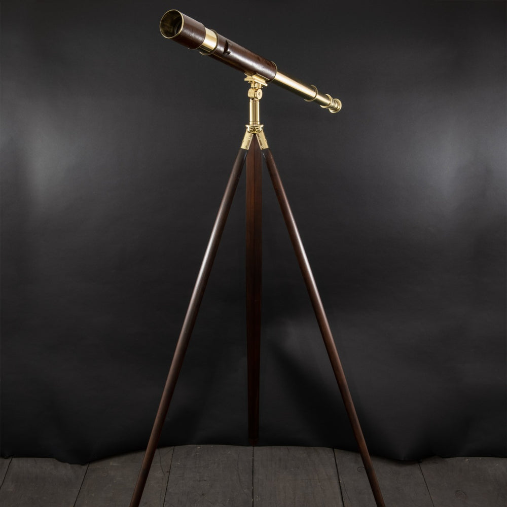 Leather Covered Brass Telescope from WWI