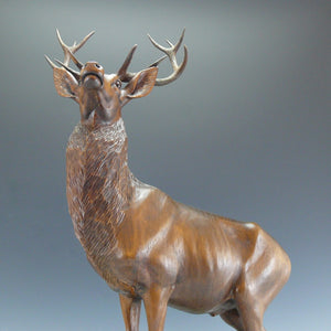 Austrian Carved Wooden Stag