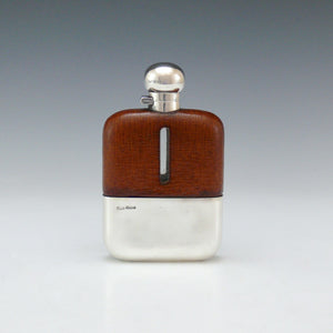Leather and Silver Hip Flask