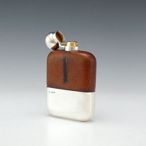 Leather and Silver Hip Flask