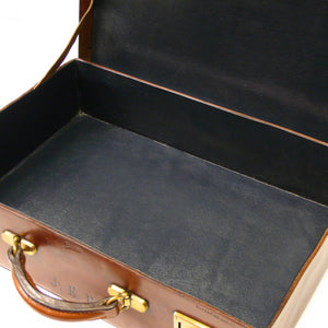 Mid Tan Norfolk Hide Leather Attache Case