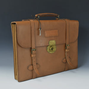 Tan Bridle Leather Briefcase