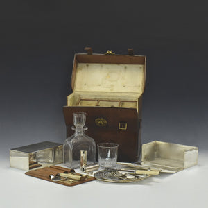 Fine Victorian leather picnic set by Thornhill