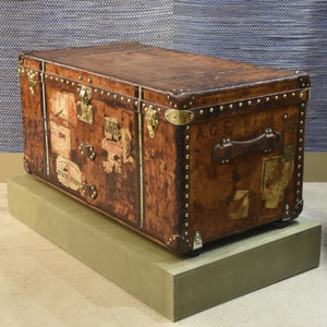 Large Leather Louis Vuitton Steamer Trunk