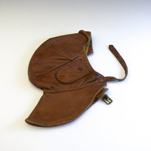 Brown Leather Motoring/Flying Helmet