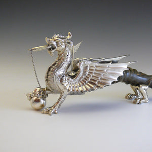 Blackbuck and Silver Plated Dragon Table Lighter